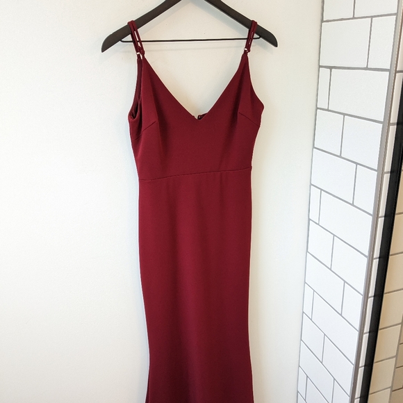 Lulu's Wine Red Infinite Glory Maxi Length Formal Bridesmaid Gown Dress - Picture 2 of 7